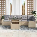 vidaXL Ensemble de canapé de jardin 7 Pièces beige et gris clair