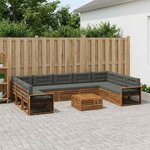 vidaXL Ensemble de canapés d'extérieur 10 Pièces Naturel et Anthracite