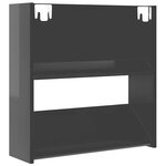 vidaXL Armoire à chaussures murale gris brillant bois d’ingénierie