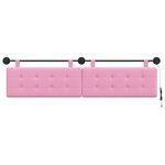 vidaXL Tête de lit suspendue Avec lumière LED Rose Tissu