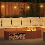vidaXL Boule de feu Rouillé 160 x 45 x 35 cm Acier patiné