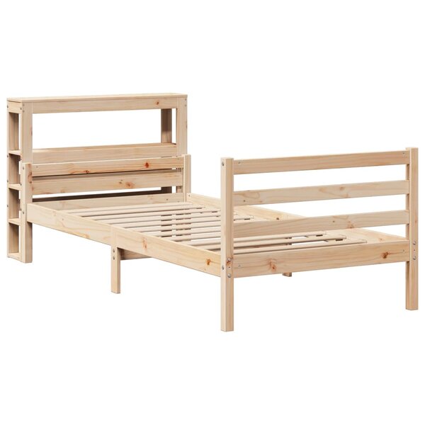 vidaXL Cadre de lit et tête de lit 100x200 cm bois de pin massif
