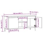 vidaXL Meuble TV chêne artisanal 102x35x50 cm bois d'ingénierie