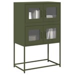 vidaXL Buffet haut vert olive 68x39x107 cm acier