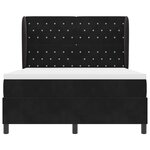 vidaXL Lit à ressorts avec matelas noir 160x200 cm en velours