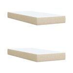 vidaXL Sommier à lattes de lit avec matelas Crème 200x200 cm Tissu