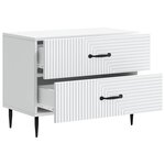 vidaXL Cabinet de chevet Blanc 62 x 34 5 x 47 5 cm Bois d'ingénierie