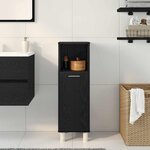 vidaXL Cabinet de salle de bain avec porte Chêne noir 30 x 30 x 95 cm