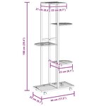 vidaXL Jardinière à 5 niveaux avec roues 44x23x100 cm Blanc Fer
