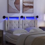 vidaXL Tête de lit suspendue Avec lumière LED Crème Velours