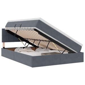 vidaXL Lit de Rangement Gris foncé 140 x 190 cm Velours