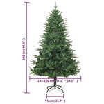 vidaXL Sapin de Noël artificiel Vert 240 cm PVC et PE