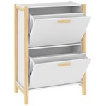 vidaXL Armoire à chaussures Blanc 57 5x33x80 cm Bois d'ingénierie