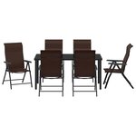 vidaXL Ensemble de salle à manger pour jardin 7 Pièces Marron Poly rotin