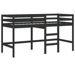 vidaXL Lit mezzanine d'enfants sans matelas avec échelle noir 80x200cm