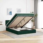 vidaXL Cadre de lit ottoman avec matelas vert foncé 140x200 cm velours