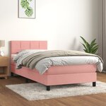 vidaXL Sommier à lattes de lit et matelas Rose 80x200 cm Velours
