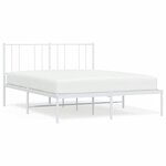 vidaXL Cadre de lit métal avec tête de lit blanc 120x200 cm