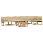 vidaXL Ensemble de canapés d'extérieur 7 Pièces Blanc et Beige
