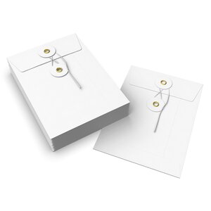 Lot de 20 enveloppes à rondelle et ficelle blanche 162x114