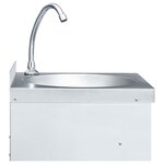 vidaXL Lavabo de lavage avec robinet et distributeur de savon Inox