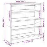 vidaXL Étagère à chaussures noir 80x25x81 cm bois d'ingénierie