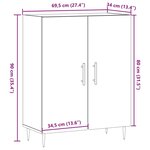 vidaXL Buffet chêne artisanal 69 5x34x90 cm bois d'ingénierie