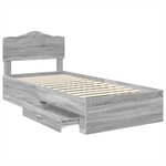vidaXL Cadre de lit Gris Sonoma 90 x 190 cm Bois d'ingénierie