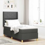 vidaXL Lit à Ressorts avec matelas Gris foncé 80 x 200 cm tissu