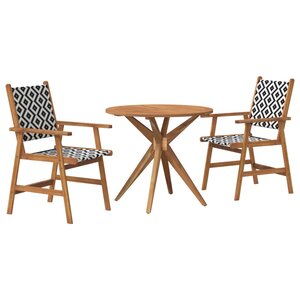 vidaXL Ensemble à manger de jardin 3 Pièces Bois d'acacia solide