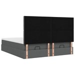 VidaXL Cadre de lit ottoman avec matelas gris foncé 200x200cm tissu