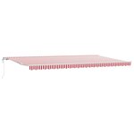 vidaXL Auvent rétractable Rouge et blanc 600 × 350 cm Rouge et blanc