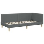 vidaXL Cadre de lit d'angle avec tête de lit Gris foncé 80 cm x 200 cm