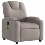 vidaXL Fauteuil de massage inclinable Taupe Tissu