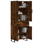 vidaXL Buffet haut Chêne fumé 69 5x34x180 cm Bois d'ingénierie