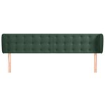 vidaXL Tête de lit avec oreilles Vert foncé 163x23x78/88 cm Velours