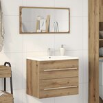 vidaXL Armoire lavabo de salle de bain chêne artisanal bois ingénierie