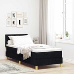 vidaXL Lit à ressorts avec matelas Noir 80 x 200 cm tissu