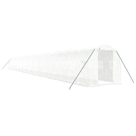 vidaXL Serre avec cadre en acier blanc 48 m² 24x2x2 m