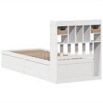 vidaXL Cadre de lit sans matelas blanc 75x190 cm bois de pin massif