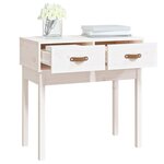 vidaXL Table console Blanc 76 5x40x75 cm Bois massif de pin