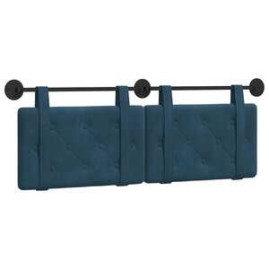vidaXL Tête de lit suspendue Bleu Velours