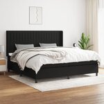 vidaXL Sommier à lattes de lit avec matelas Noir 200x200 cm Tissu