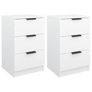 vidaXL Tables de chevet 2 Pièces Blanc 40x36x65 cm