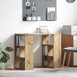 vidaXL Bureau d'angle Chêne artisanal Bois d'ingénierie Moyen Élégant