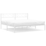 vidaXL Cadre de lit métal sans matelas et tête de lit blanc 183x213 cm
