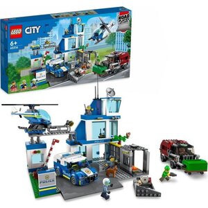 Lego 60316 city le commissariat de police  jouets voiture  camion de poubelle et hélicoptere enfants +6 ans  set aventures
