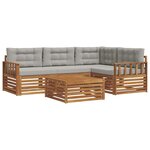 vidaXL Ensemble de canapés d'extérieur 5 pc Gris Naturel et Clair
