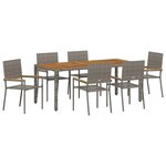 vidaXL Ensemble de salle à manger pour jardin 7 Pièces Gris