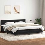 vidaXL Sommier à lattes de lit avec matelas et LED noir 180x210 cm velours